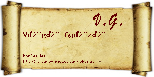 Vágó Győző névjegykártya